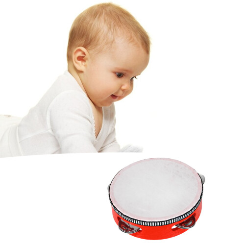 Kinder Tamburin Massivholz Schellen 2