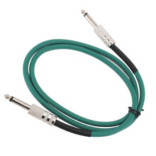 Cavo audio per chitarra elettrica verde da 1,8 m, 6 mm, 1/4 di pollice, senza rumore