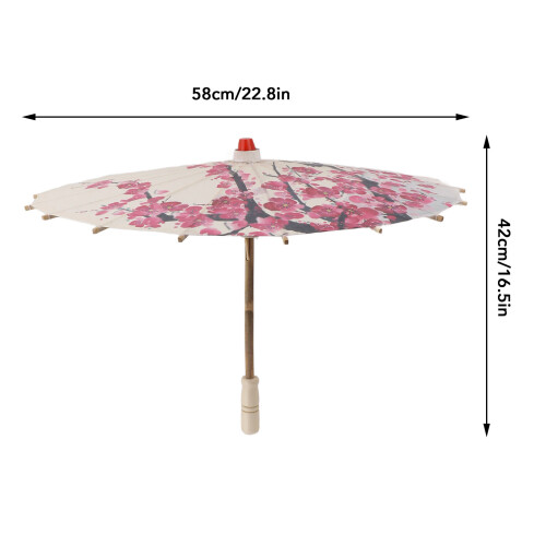 Chinese Oiled Paper Umbrella 152g, Wood Handle 1