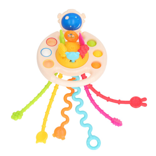 White Space-Shape Pull String Silicone Sensory Toy 1