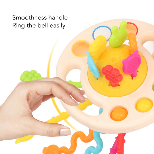 White Space-Shape Pull String Silicone Sensory Toy 2