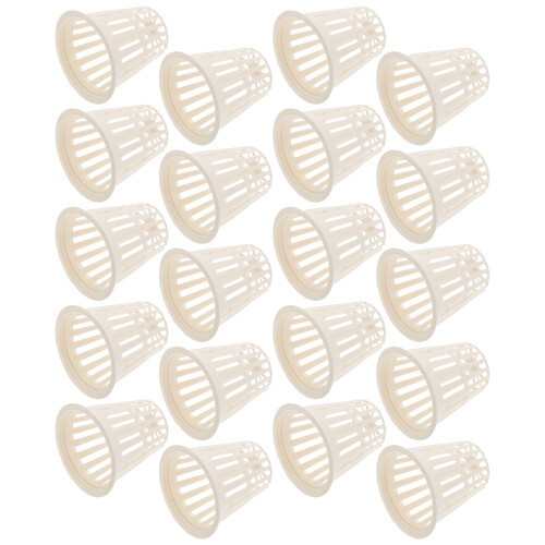50Pcs White Plastic Garden Mesh Baskets for Hydroponic Root Growth