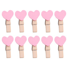 34Pcs Pink Photo Wooden Clips Stylish Design for Wall Decoration