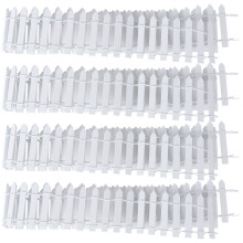 4Pcs Miniature Wooden Fence White Durable Garden Decoration Fence
