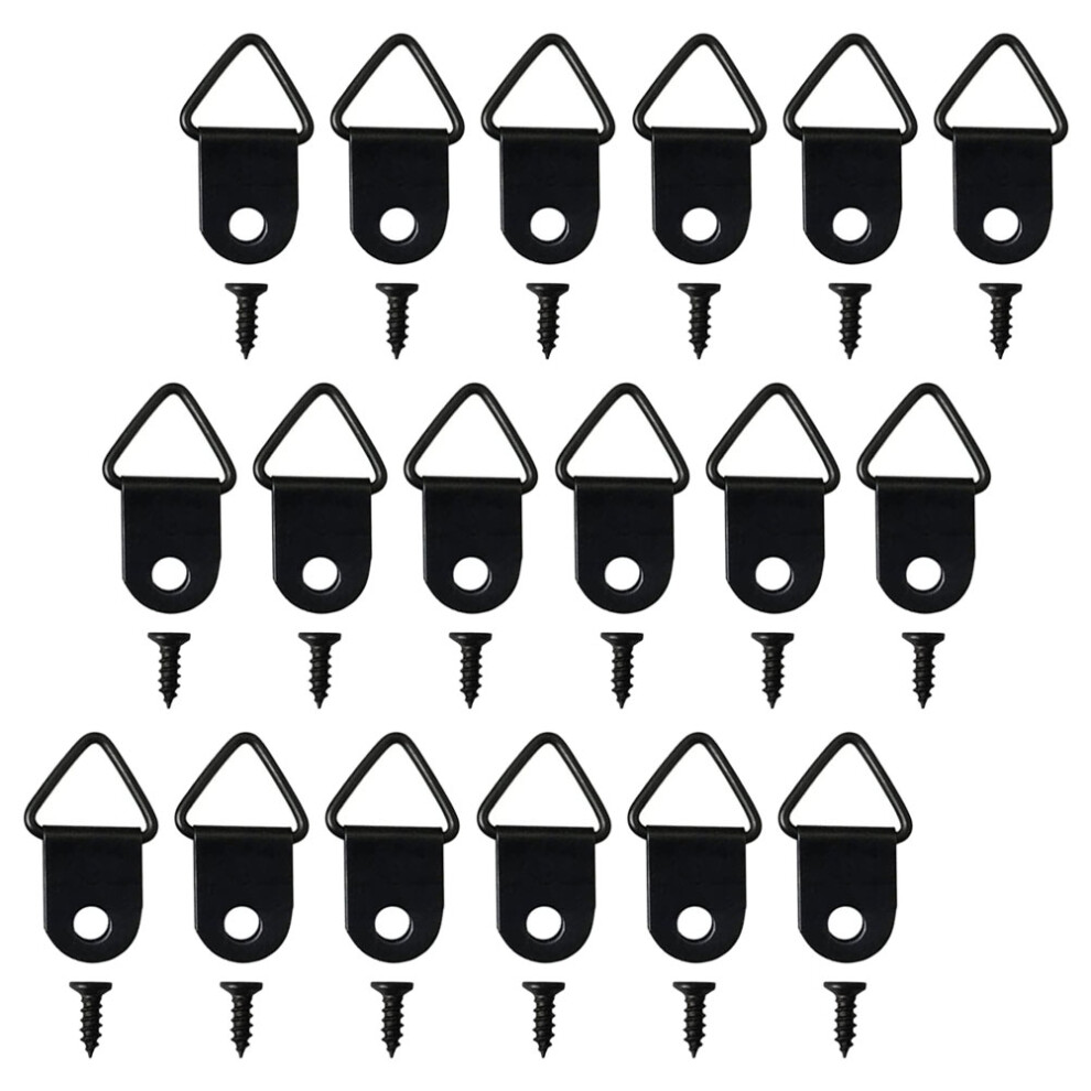 100Pcs Black Iron Triangle Picture Frame Hangers Heavy Duty Wall Hooks 3314085332107