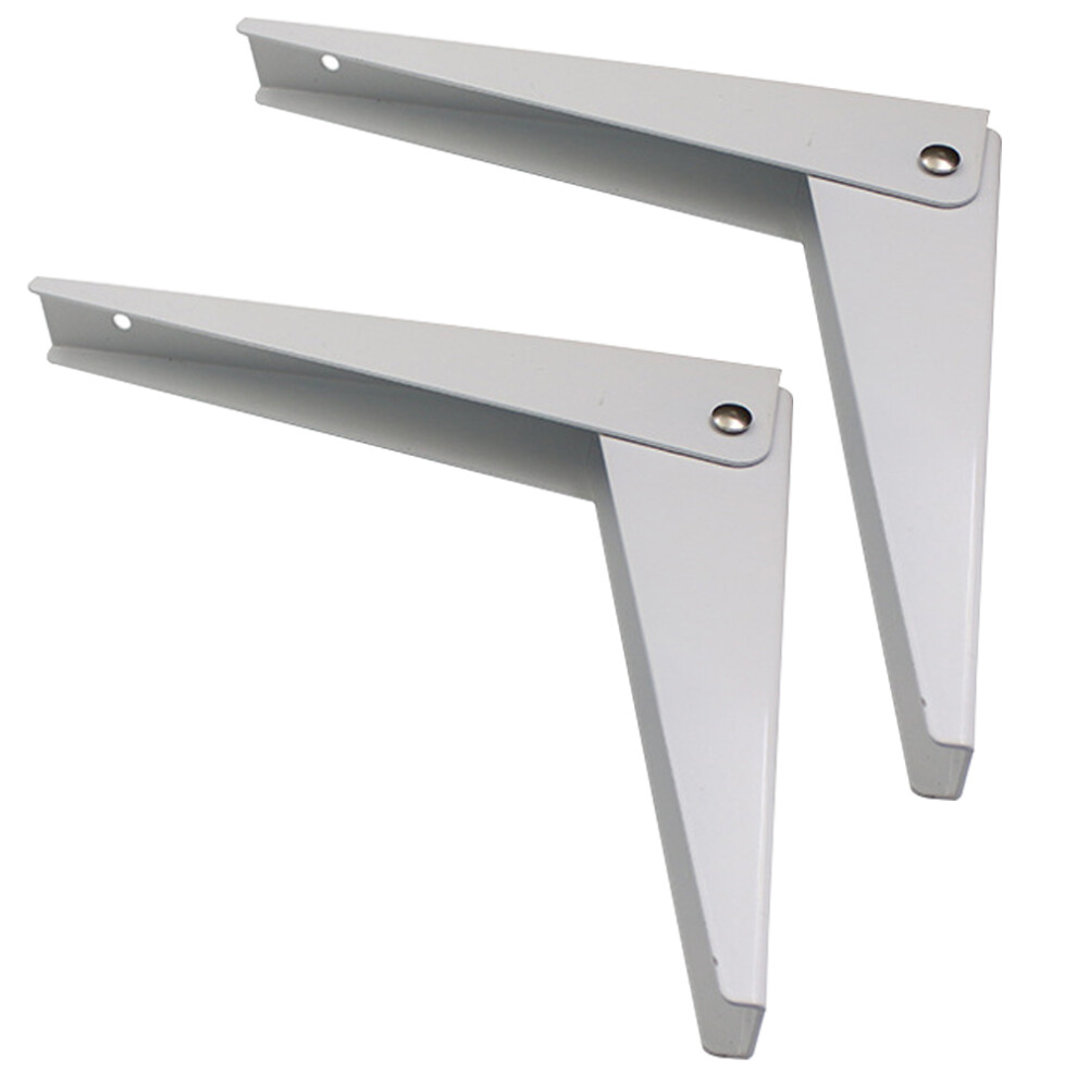 2Pcs White Cold Rolled Steel Wall Mounted Shelf Brackets For Home Use 3353035133364