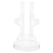 Set Of 4 Espresso Coffee Cup Plate Holder Transparent Stand Travel