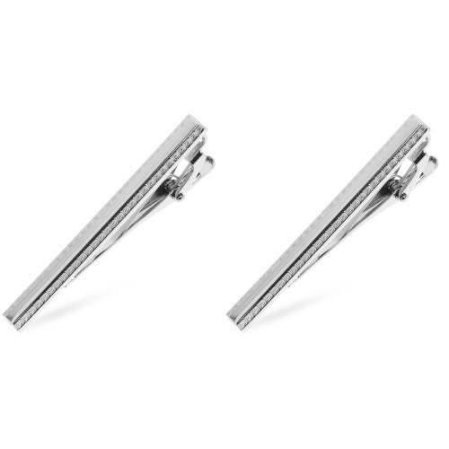 2Pcs Assorted Color Tie Bar Clip for Men Formal and Wedding Use