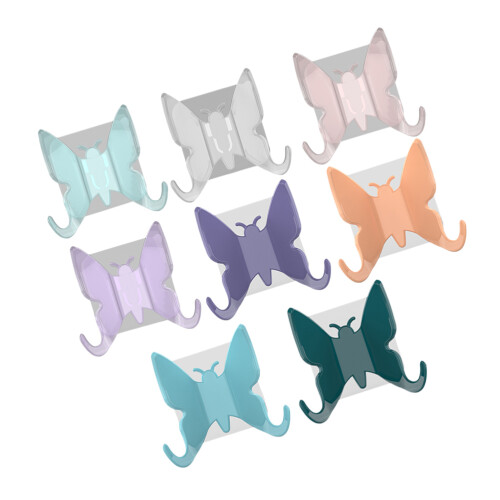 8Pcs Decorative Shower Hook Suction Cup Holder For Bag Keys Towels