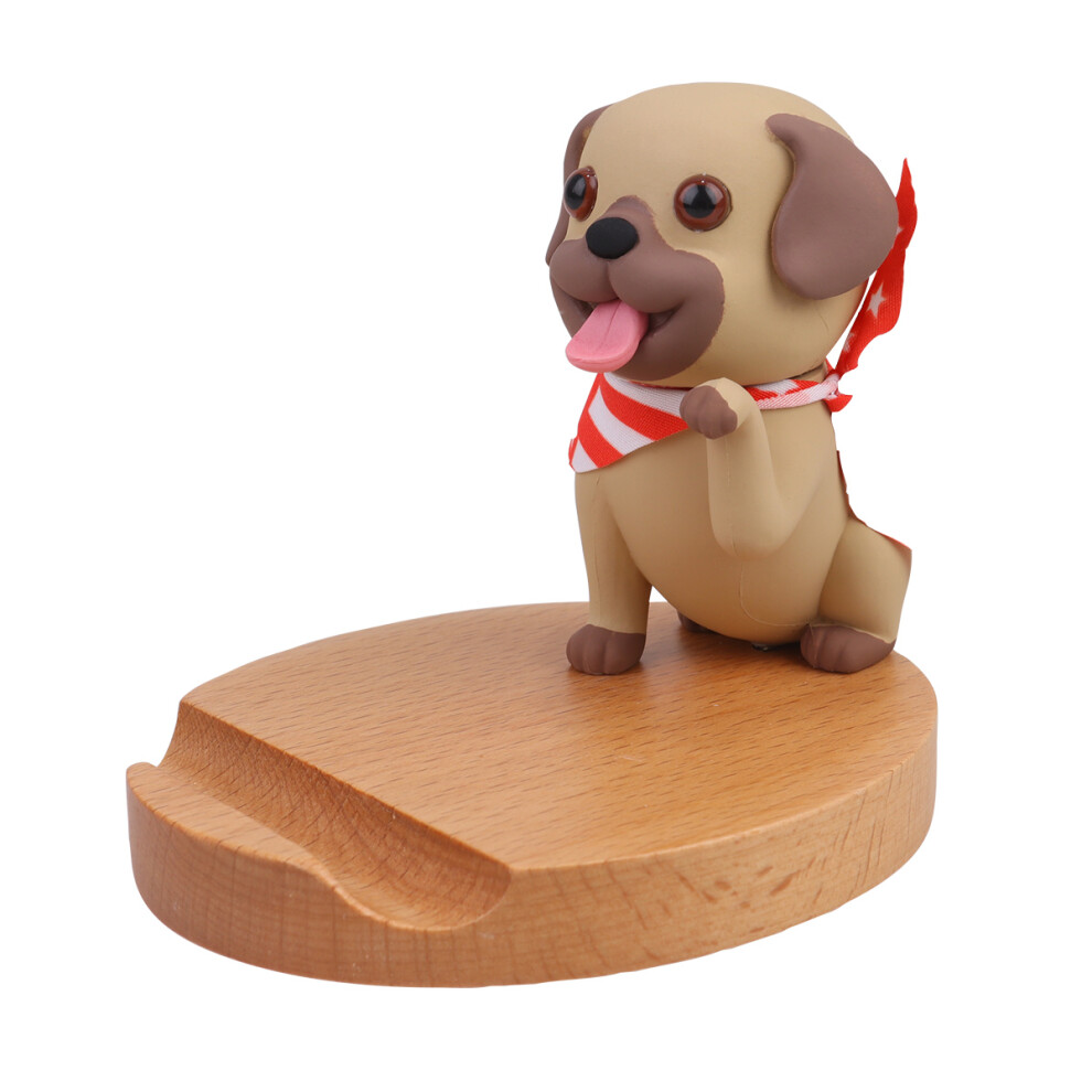Dog Phone Holder Wooden Base Universal Stand Desktop Bracket Pug 3301803516383