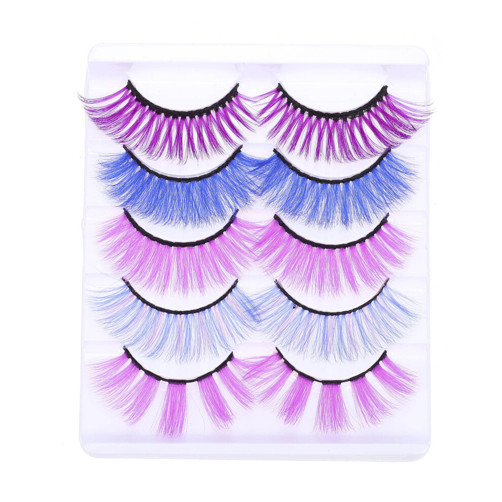 Vaguelly 5Pairs High Quality Dense Faux Mink False Eyelashes For Women Makeup