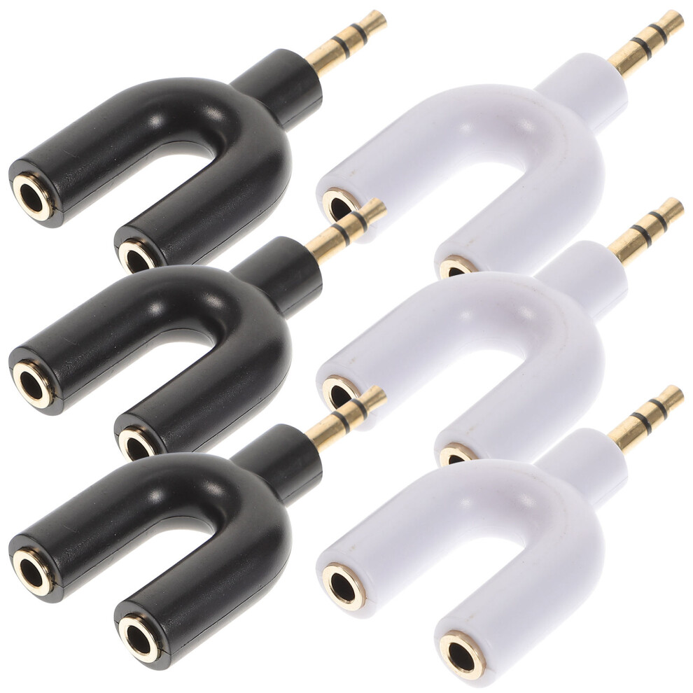 6Pcs Compact 3.5Mm Jack Adapter Stereo Headphone Splitter For Sharing 3163702833592