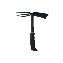 Dual Head Garden Hoe and Hand Cultivator, 30 cm Forged Iron Weeding Tool with Ergonomic Non‑Slip Grip