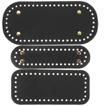 3St PU Tasbodems Zwart Voor DIY Handgemaakte Tassen