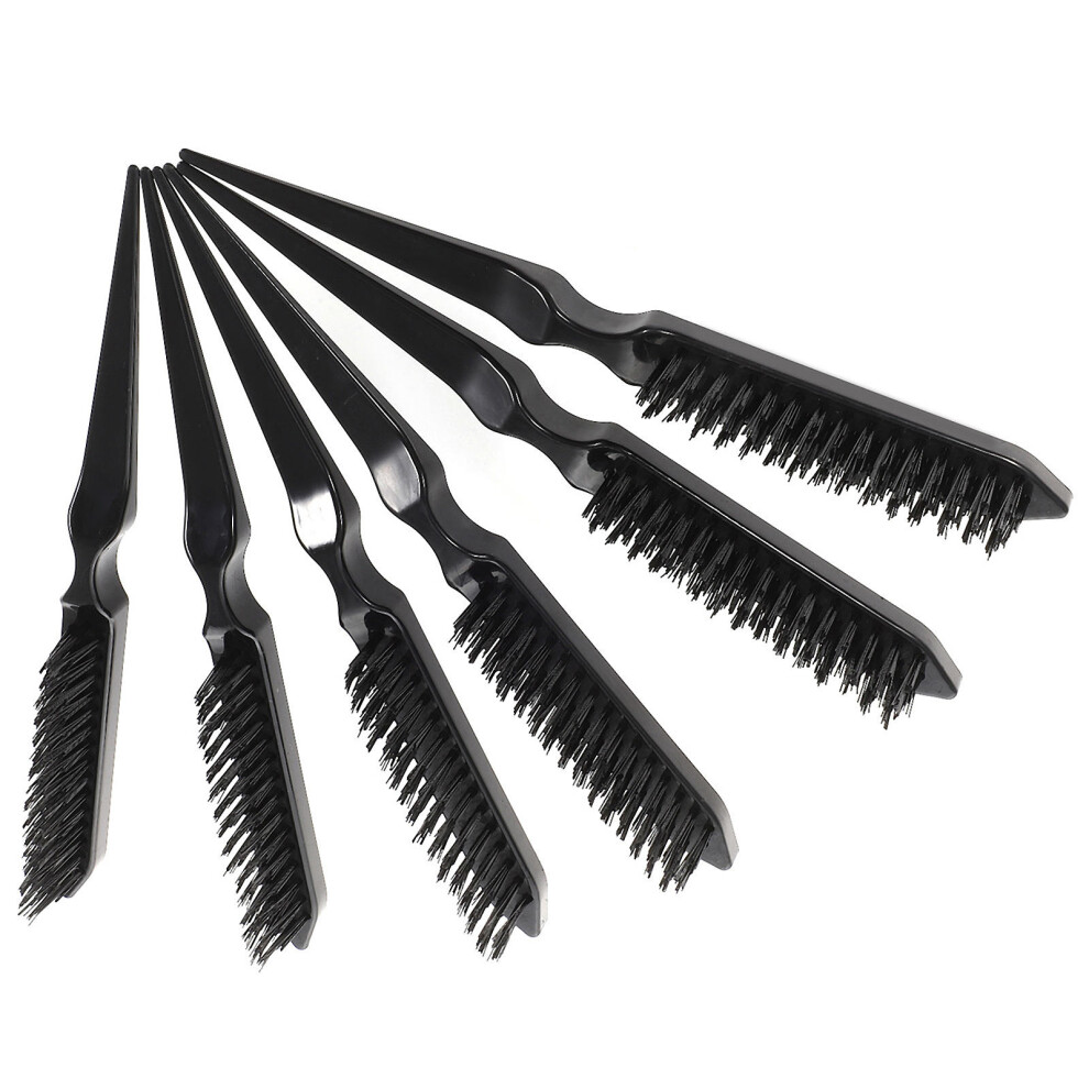 Artibetter Unisex Black 6Pcs Abs+Pp Pin Tail Combs Three Row Hair Styling Detangling Set