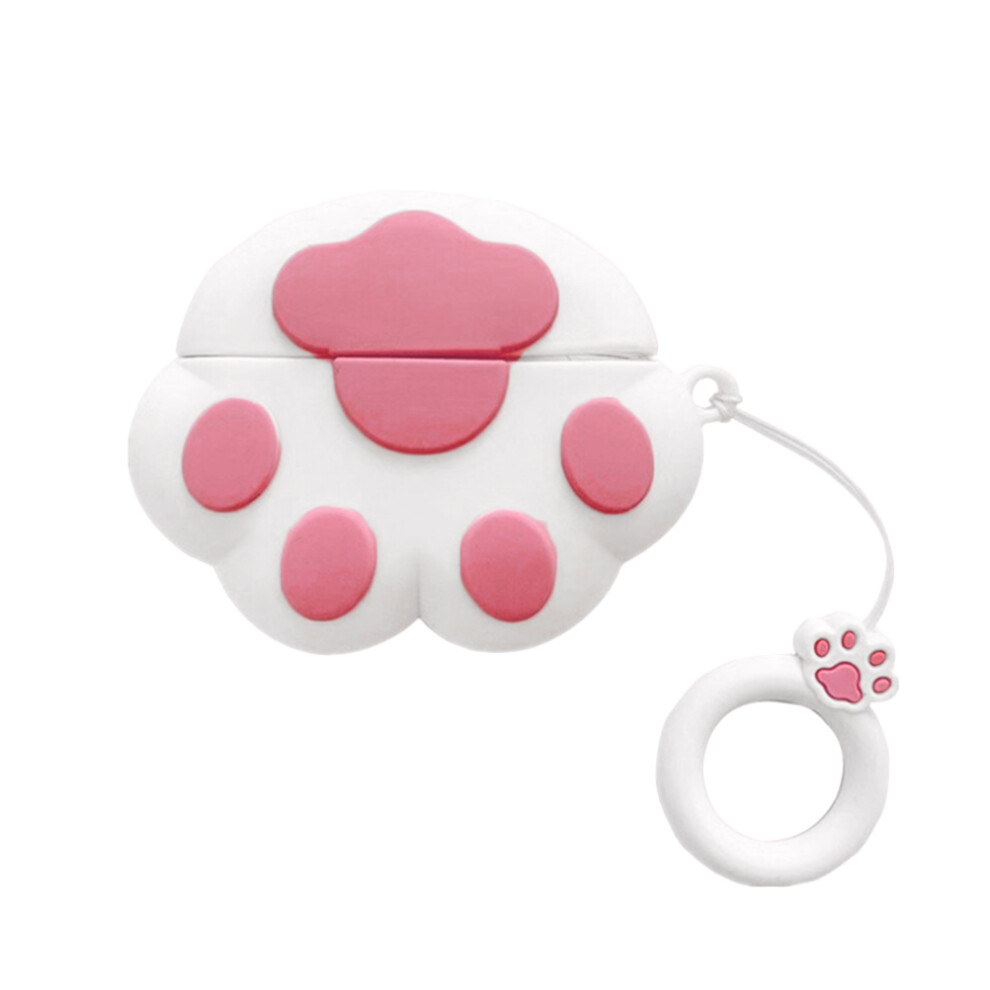 Wireless Earphone Case Cat Paw Silicone Ring For Airpods Pro 3 White 3353972996466