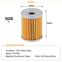 Motorcycle Oil Filter for Suzuki Models, 43*56mm, Easy Install