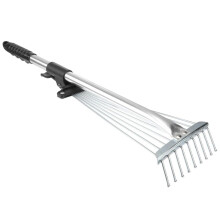 Foldable Adjustable Leaf Rake for Yard Cleanup, 3in1 Garden Rake with Durable Steel Tines and Ergonomic Grip