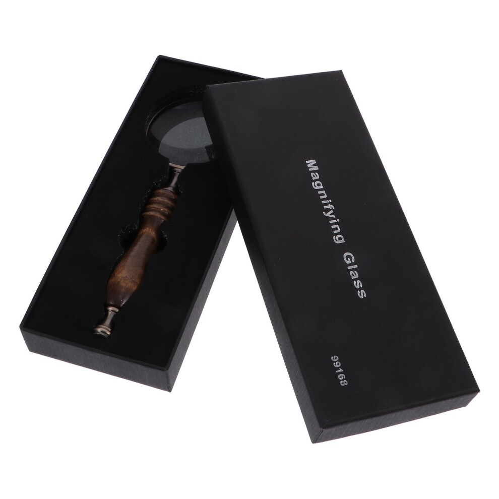 Happyyami Home Reading Magnifier Wooden Frame Glass Lens Lightweight