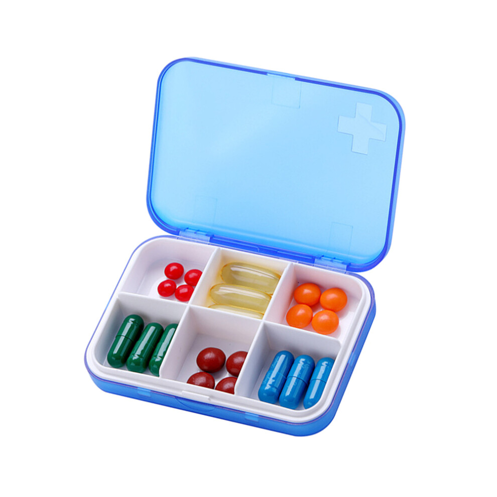 Totority Blue 2Pcs Portable Organizer Box With 6 Compartments For Storage Use