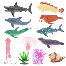 12Pcs Sea Ocean Animals Model Set For Kids Play