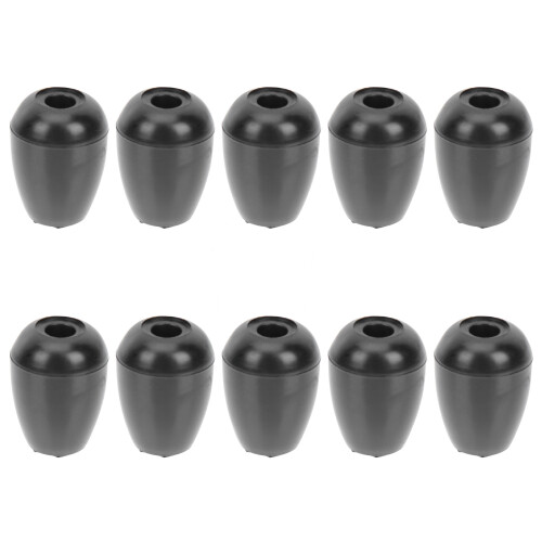 10Pairs Comfortable Black Silicone Replacement Earbuds for Stethoscope