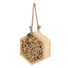 Insect House Outdoor Wood Habitat For Insects Beige 1 Pcs