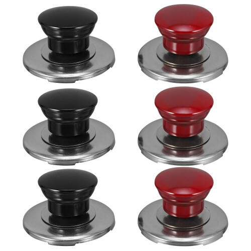 6Pcs Whistling Kettle Cover Knobs Replacement Lid Handles Black Red
