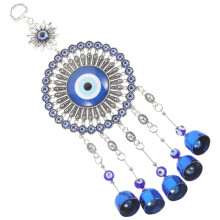 2Pcs Blue Durable Metal Evil Eye Hanging Bell Ornament for Car Home
