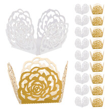 100pcs mini chocolate truffle wrappers: rose lace paper liners