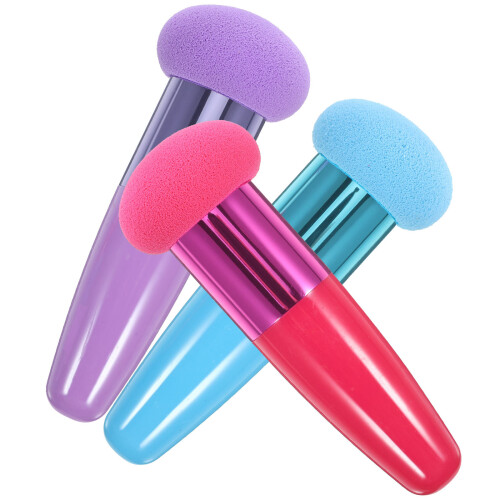 3Pcs Makeup Brush Tools Mushroom Head Sponge Cosmetic Set Multicolor
