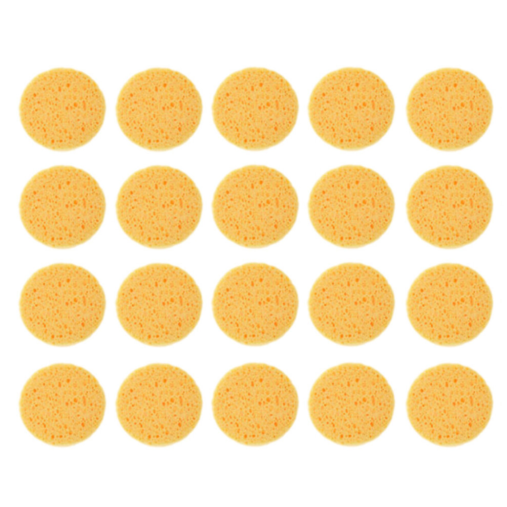 Happyyami 60Pcs Yellow Makeup Puff Soft Cotton Facial Cleaning Pads For Home Use