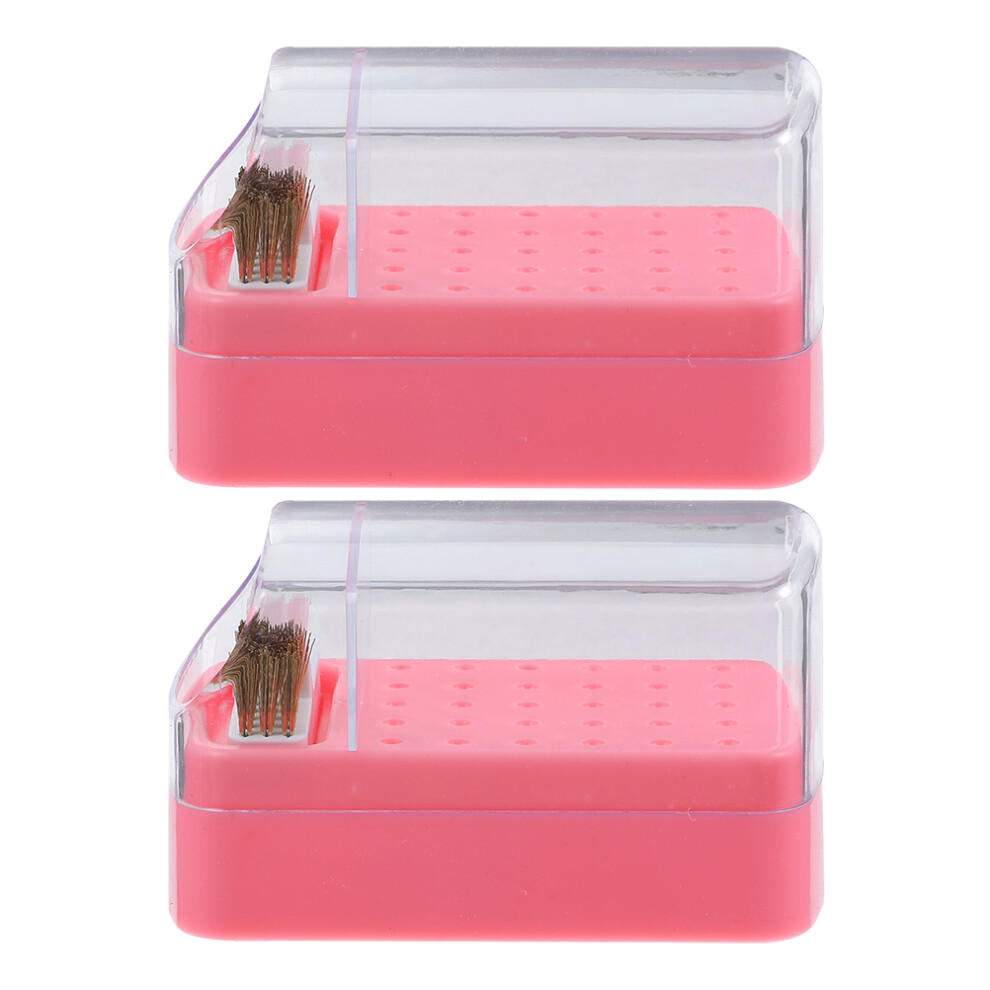 Aboofan 2Pcs Plastic 2 In 1 Nail Bit Holder And Drill Cleaner With 30 Holes