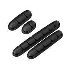 4St Kabelorganisator Van Silicone Zwart Voor Draadbeheer Bij Werkplek