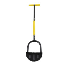Manual Lawn Edger with Long Ergonomic Handle, Steel Half Moon Garden Edging Tool with Foot Plate