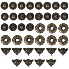 10Sets Vintage Style Coffee Alloy DIY Clothes and Bag Snap Fasteners
