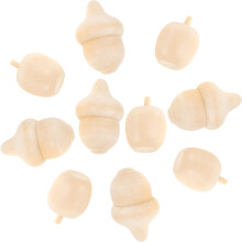 60 Pcs DIY Unfinished Wooden Acorn Apple Ornament Decoration