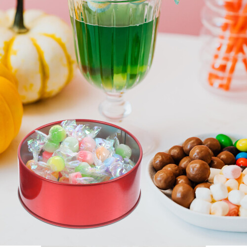 4 Latas Redondas Para Cookies Com Tampas, Caixas Para Doces E Festas 2