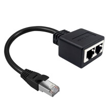 2Pcs RJ45 Cable 1 In 2 Ethernet Lan Network Adapter Cable RJ45 1 Male To 2 Female Category 7 Network Cable