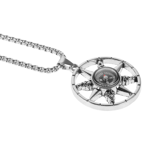 1Pendentif Titane Style Survie Argenté