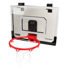 Indoores Mini-Basketballkorb-Set mit Punktestandanzeige & Pumpe für Kinder, wandmontiert
