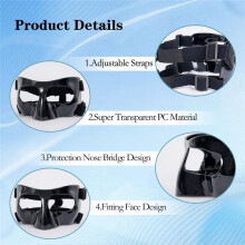 Protector Facial Deportivo, Protector Nasal para Nariz Rota, Escudo Protector Facial para Entrenamiento de Baloncesto, Fútbol y Softbol, Abierto
