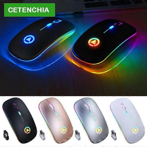 2.4GHz RGB Wireless Mouse Computer Mouse Silent Ergonomic Rechargeable Mice With 1