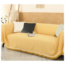 Sofa Cloth 300g Cotton 90x240 cm White/Yellow