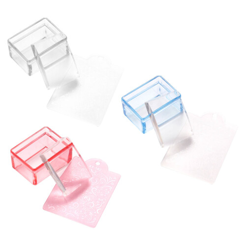 3St Gekleurde Manicure Stamping Tools Van Silicium Voor Nageldesign