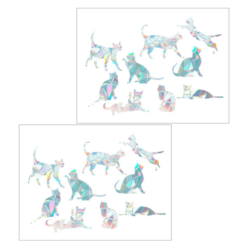 2 Delar Kattformad Regnbåge Prisma Glasdekal 2