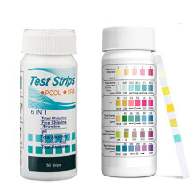 6in1 Pool and Spa Test Strips for Fast Accurate Water Testing, Chlorine Bromine and pH Control