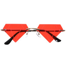 1Paar Stk Rote Transparente Sonnenbrille Rahmenlos Party Fotoaccessoire