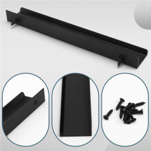 4 Pièces Poignée de Couture de Porte Noire Porte D'Armoire de Garde-Robe Poignée Cachée de Tiroir Invisible Non Perforée Allongée de 200 mm