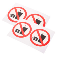 4Pz Adesivi No Food in PVC Per Attività Commerciali